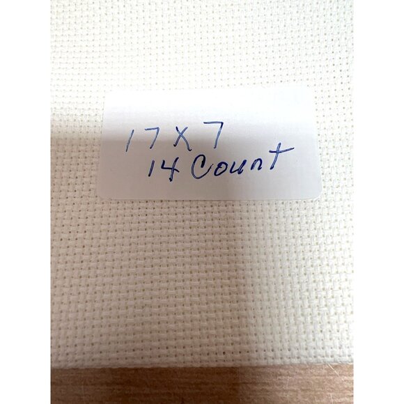 Aida Cross Stitch Fabric 17x7 14 Count In White - Picture 2 of 2